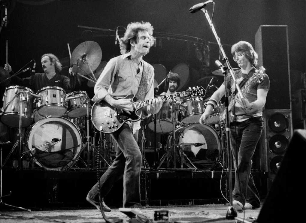 Bob Weir and Phil Lesh of the Grateful Dead perfroming at Oakland Auditorium Arena, CA. 1979