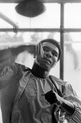 American former world heavyweight boxing champion Muhammad Ali in Dublin, training for his fight with Alvin Lewis, 1972.